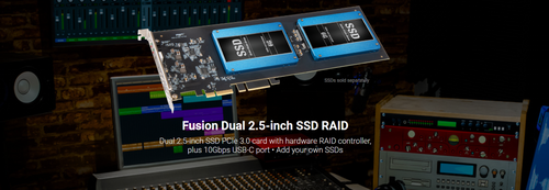 Fusion Dual 2.5-inch SSD RAID (with hardware RAID controller and 10Gbps USB-C port Fusion Dual 2.5-inch SSD RAID (with hardware RAID controller and 10Gbps USB-C port